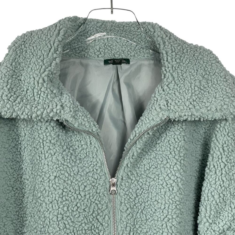 Wild Fable Teddy Coat Jacket Green Oversized Size XS/S - Picture 3 of 9